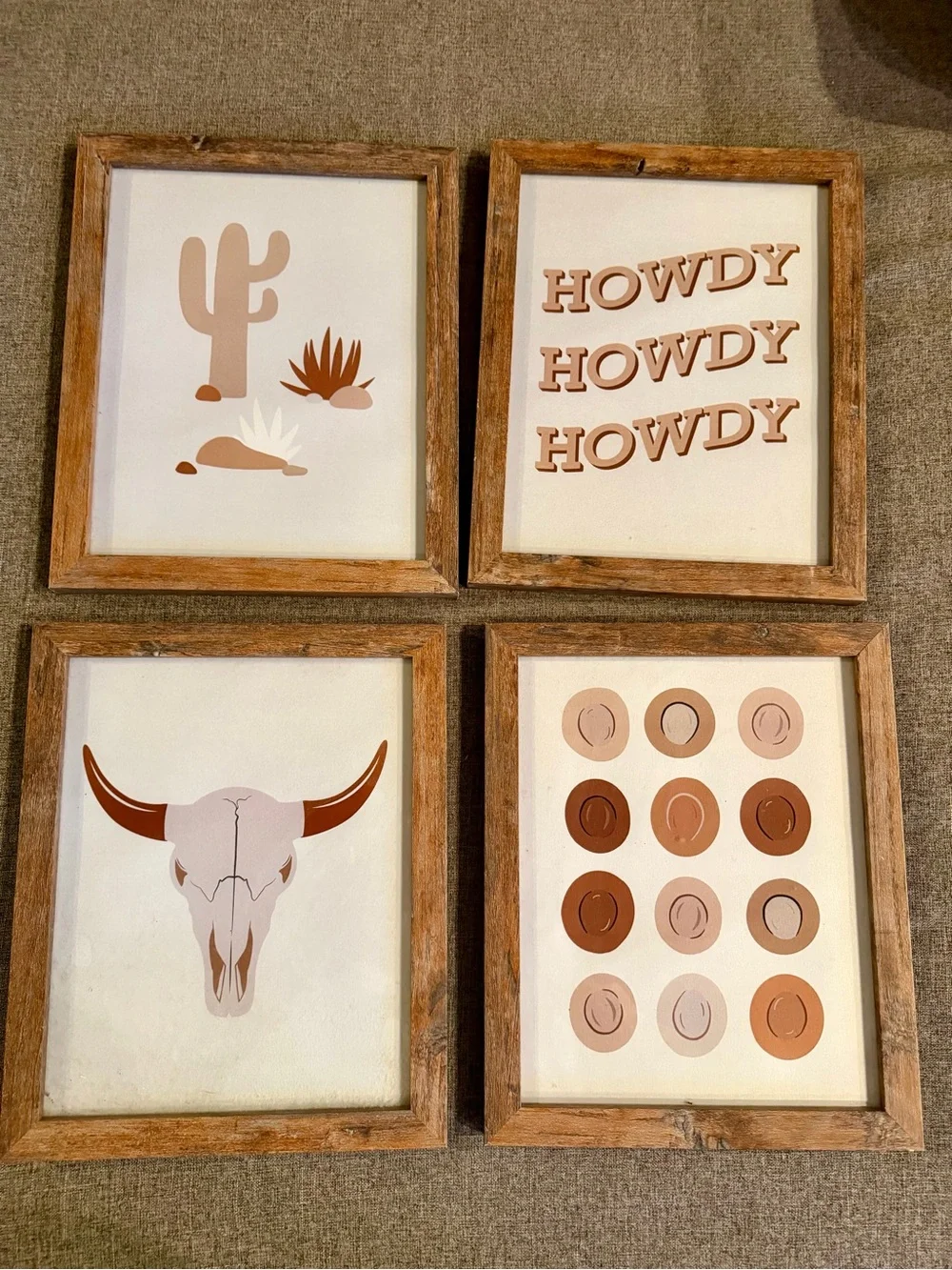 Rustic Desert Wall Art Set - Brown & Tan Framed Prints